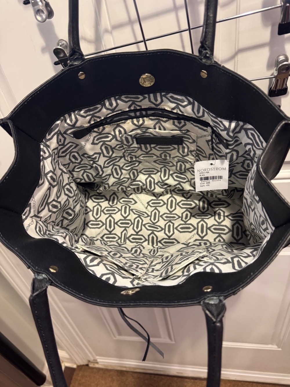 Rebecca Minkoff Saffiano Leather Large MAB Tote Shoulder Bag Black $295.00 - Picture 10 of 16